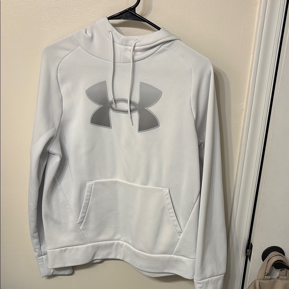 Under Armour White Hoodie with Gray Emblem